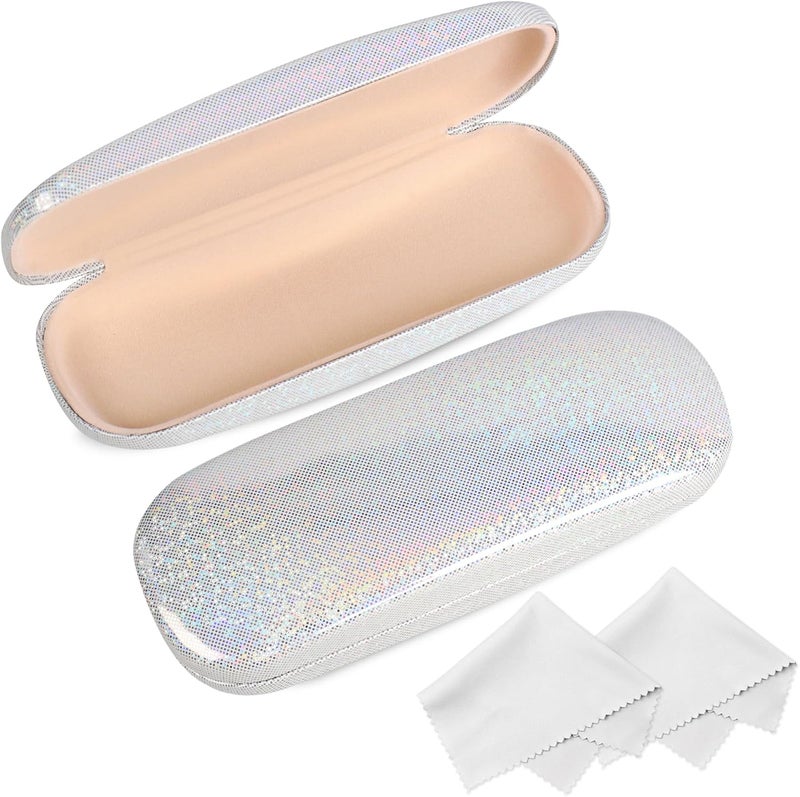 Joyberg Glasses Case, 2 Pack Eyeglass Case with Cleaning Cloth, Glasses Case Hard Shell Fits Most Glasses - Image 1